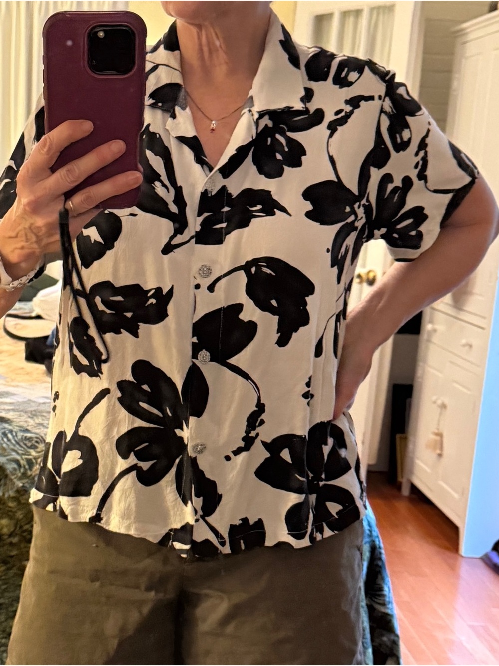 Jams World Black and White Floral Shirt